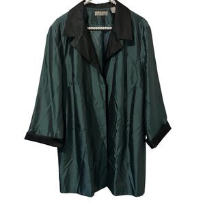 Kate Hill Black 100% Silk Lightweight Jacket Blazer women’s 20W Formal Party